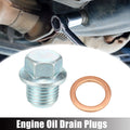 Oil Drain Plug Set with Washer for Mitsubishi Silver Tone (2000–2015)