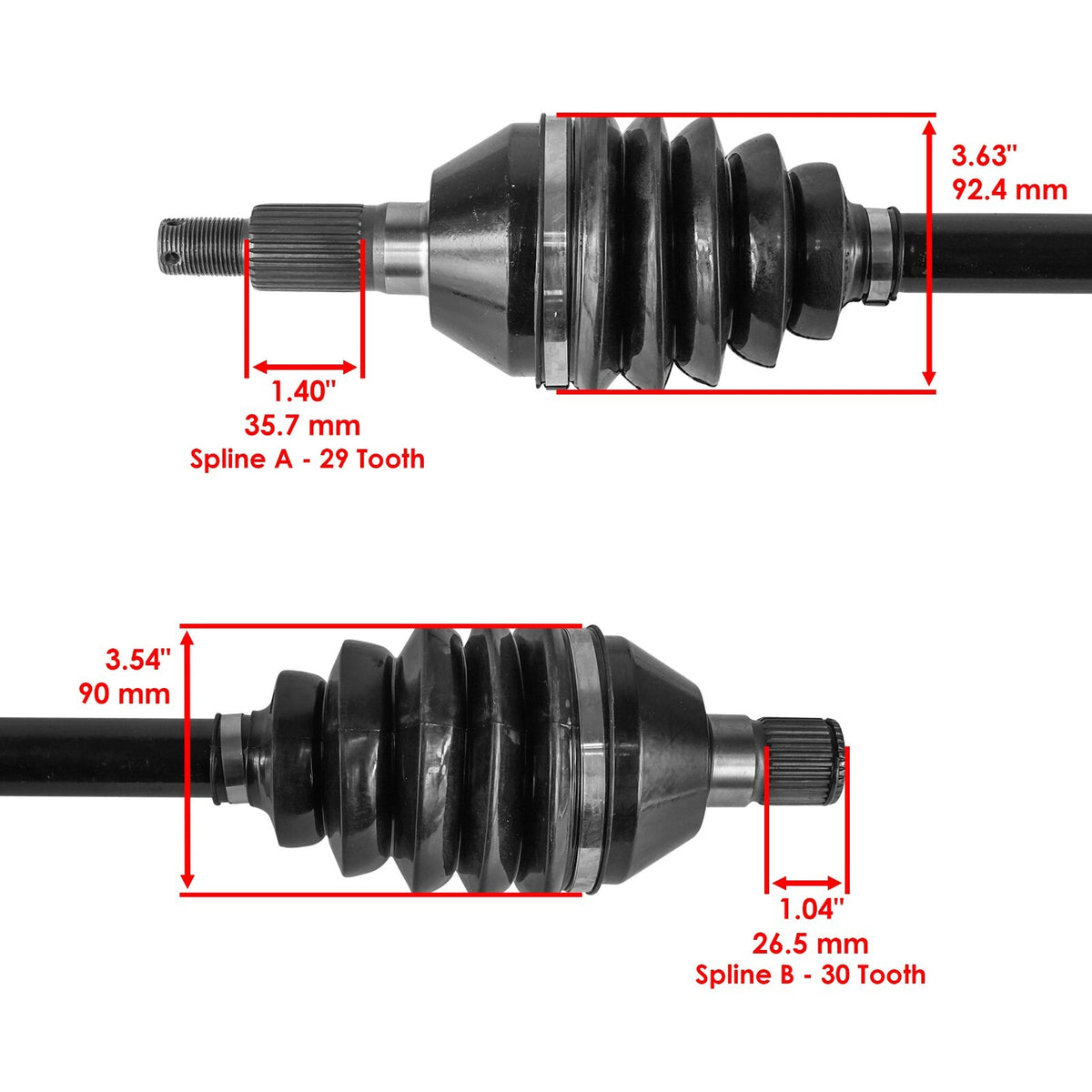 Caltric Rear Left Right CV Axle Set Replacement for Can Am Maverick X3 2018
