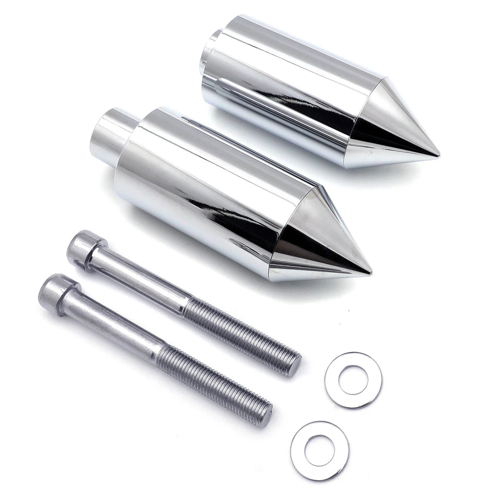 Chrome Spike Frame Sliders for Suzuki GSXR1000 (2003–2004)