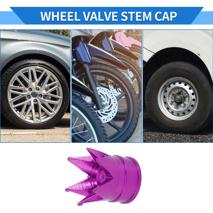 Tire Valve Stem Caps Replacement for Car SUV Bike RV Purple 4 Pack (18-17MM)