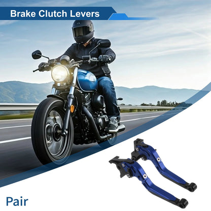 Adjustable Brake Clutch Levers for Kawasaki Vulcan S 650 (2015–2023) Blue Black