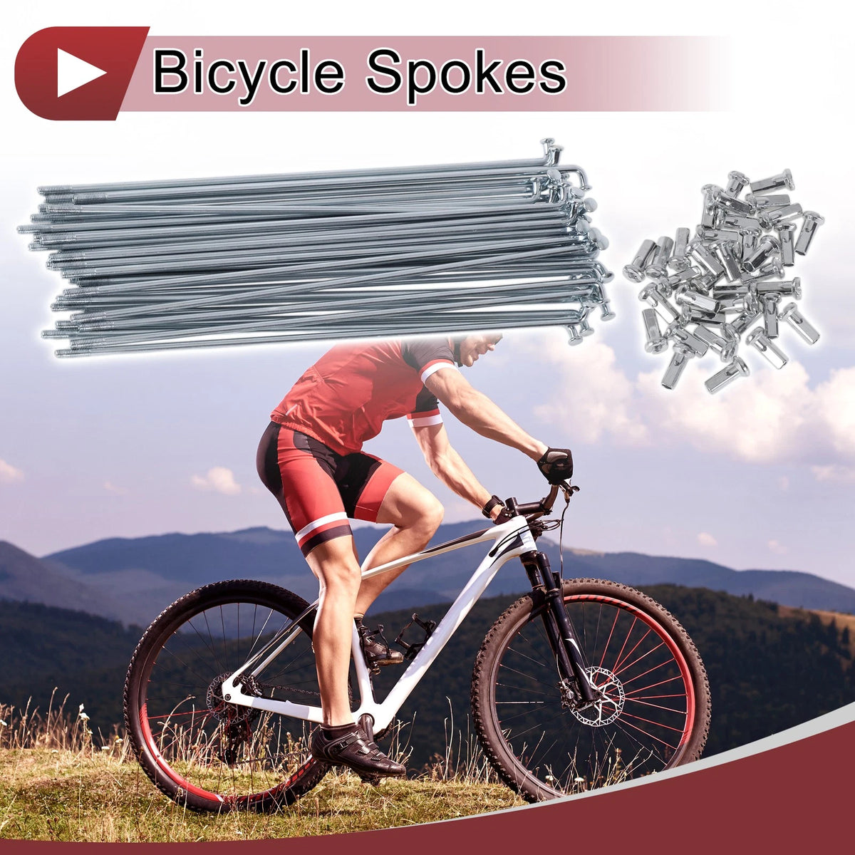 Bike Wheel Spokes Set 160mm Steel Galvanized for 12G Bicycle Wheels (All)