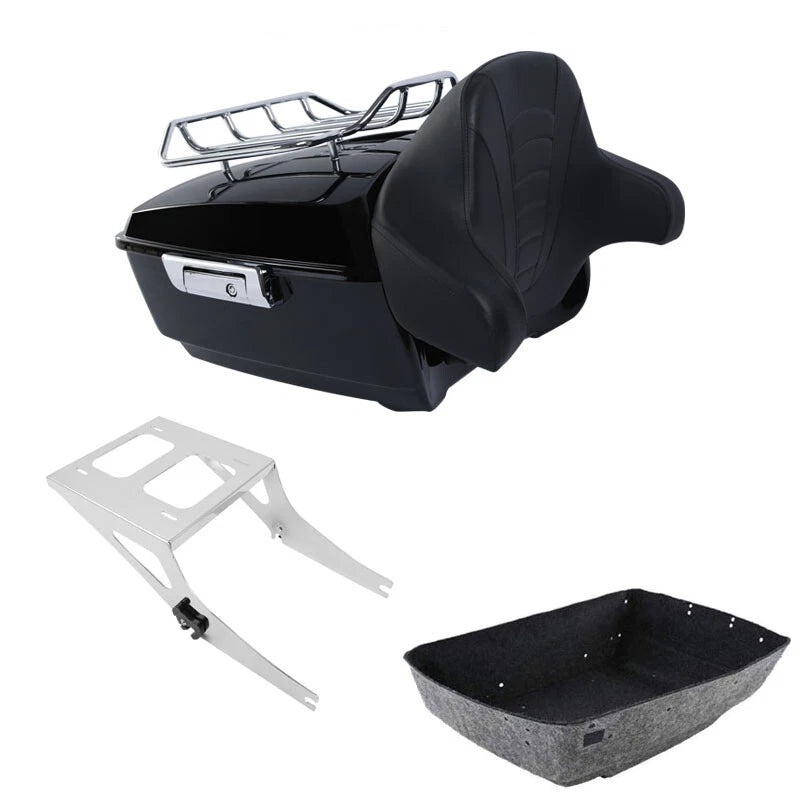 Trunk Backrest Pad Rack Mount for Harley Softail Fatboy (2008–2017)