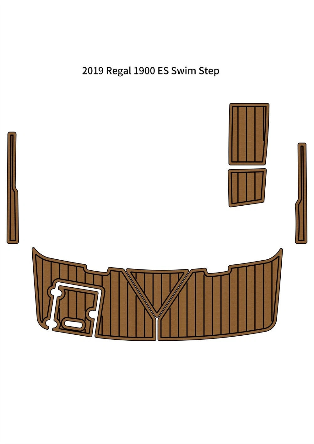 EVA Foam Swim Platform Step Pad for Regal 1900 ES (2019) - Faux Teak Deck