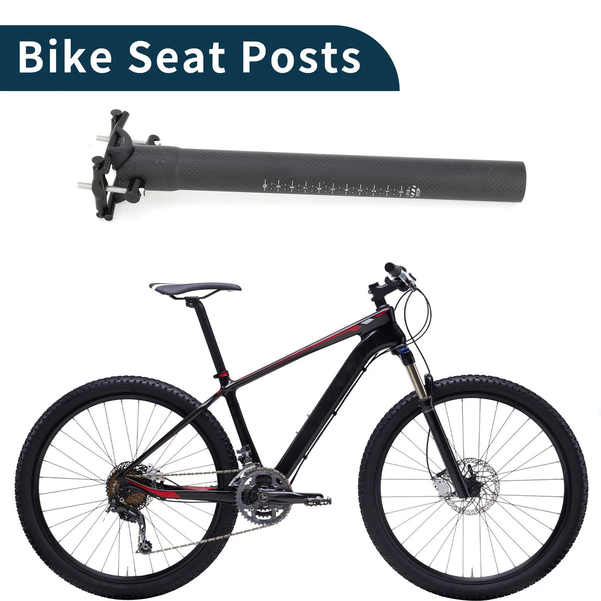 Seat Post Lightweight Carbon Fiber Matte Black 31.6x300mm for Bike (2005–2015)