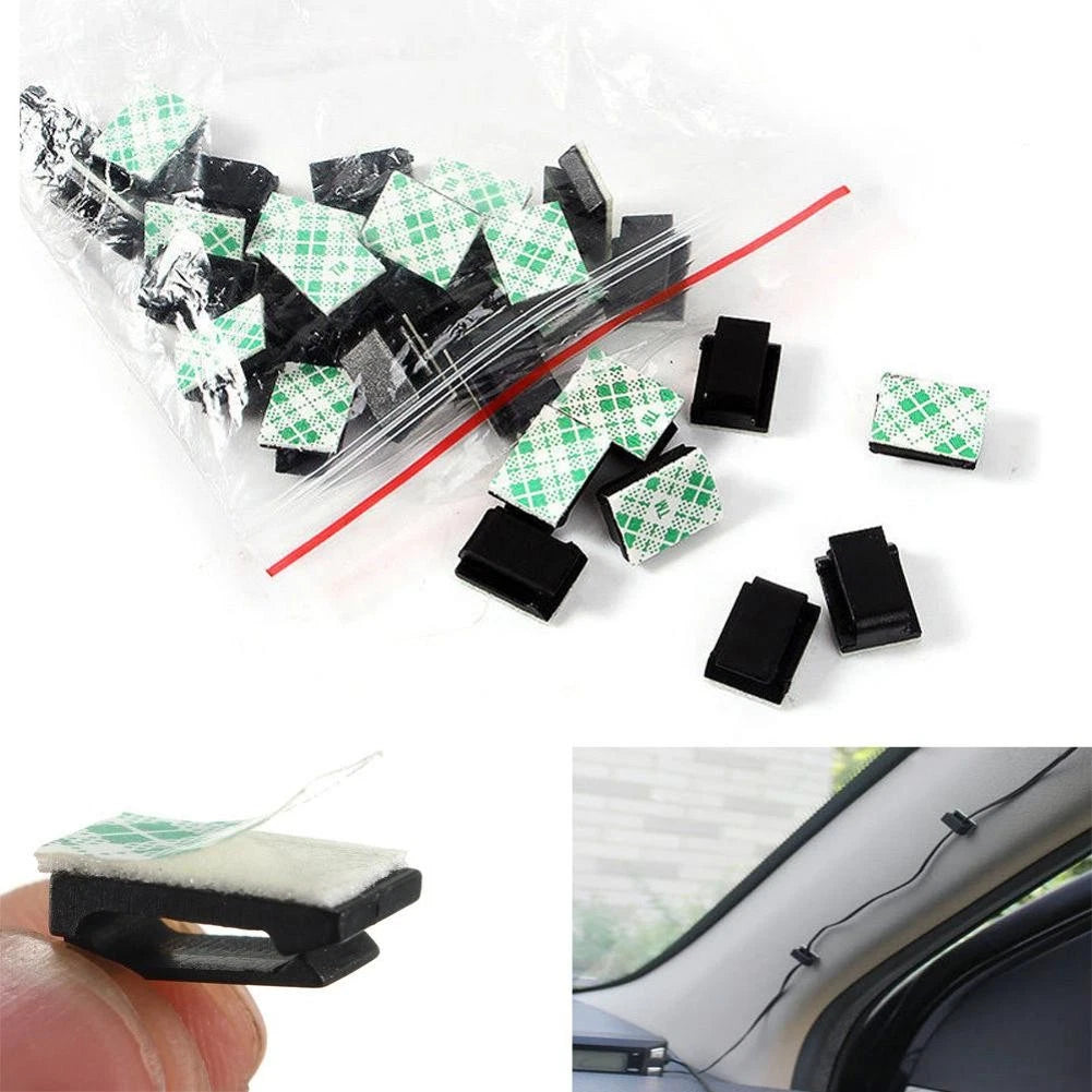 10 Pair Wire Tie Cable Clamp Clip Holder for Car DVR GPS (Universal)