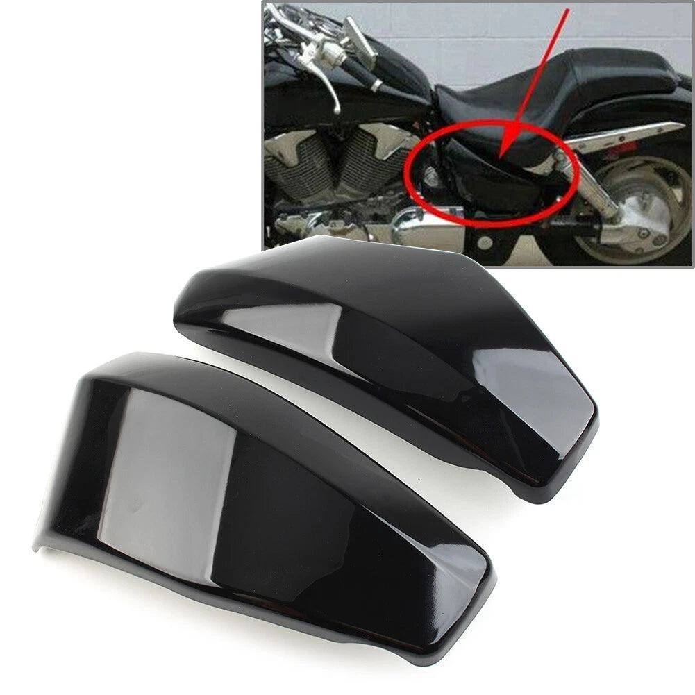 Set of 2 Battery Side Covers for Honda VTX1300 (2003–2009) Black ABS Plastic