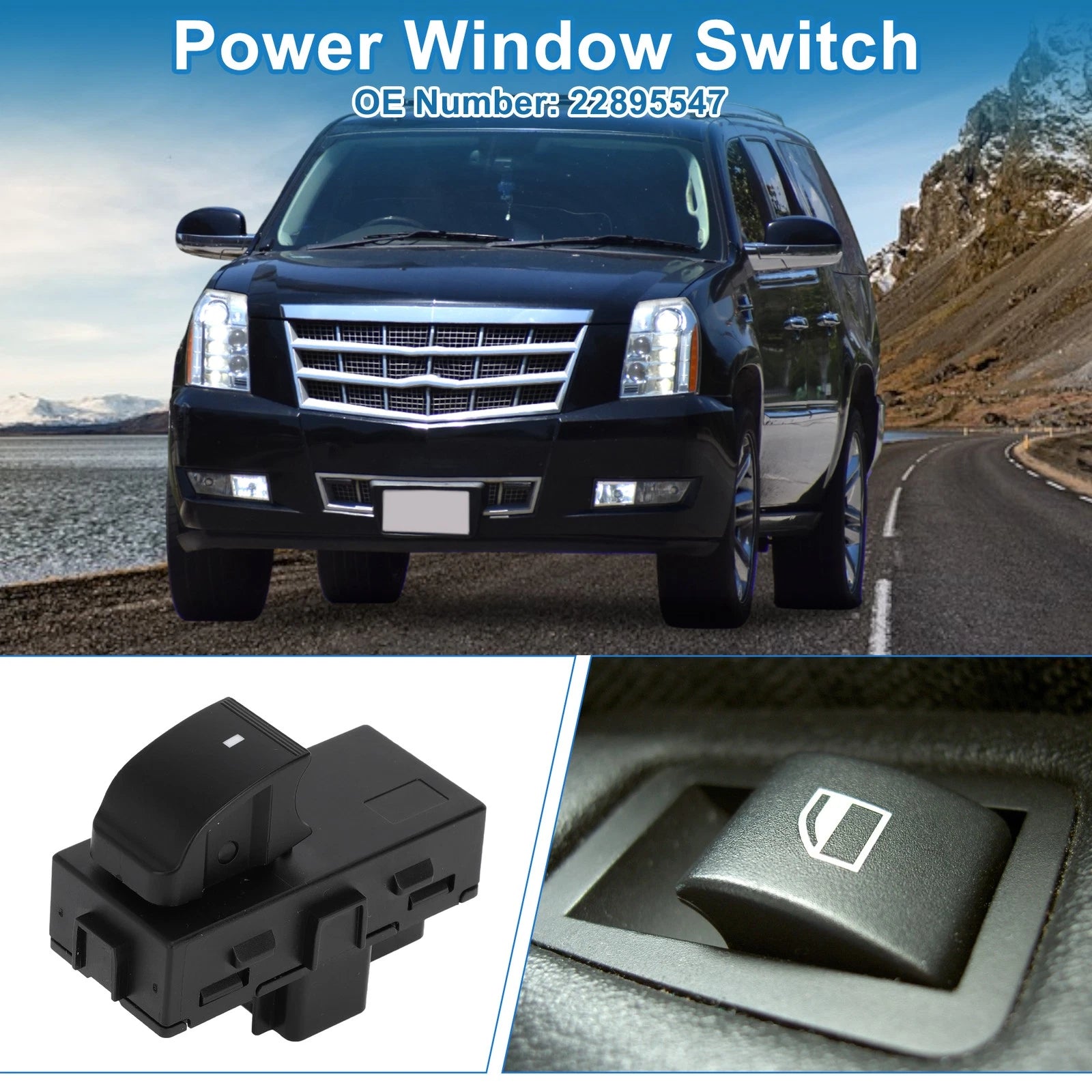 Passenger Side Power Window Switch OEM Replacement for Cadillac Escalade ESV (2007–2014)