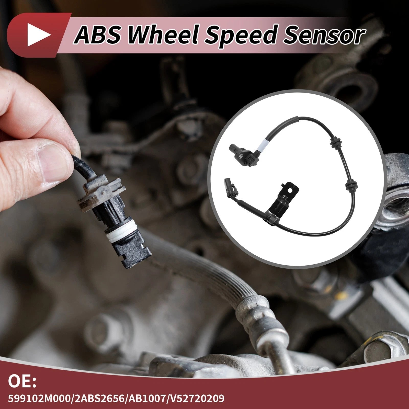 ABS Wheel Speed Sensor Front Left Replacement for Hyundai Genesis Coupe (2013–2016)
