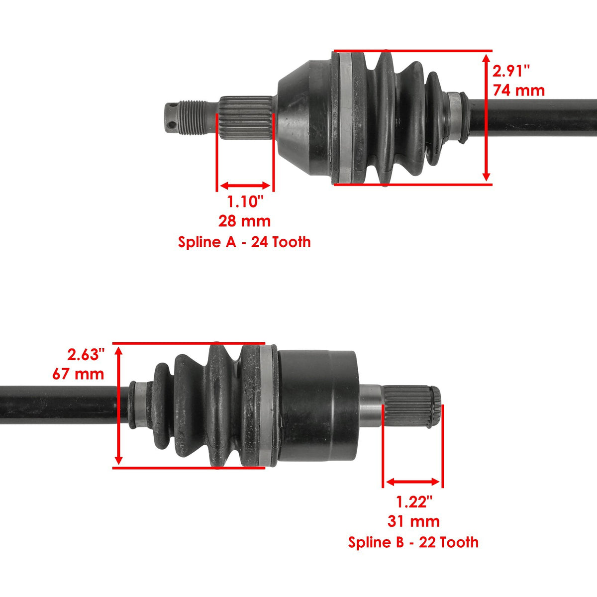 Complete CV Joint Axle Rear Right Replacement for Honda (2003–2008)