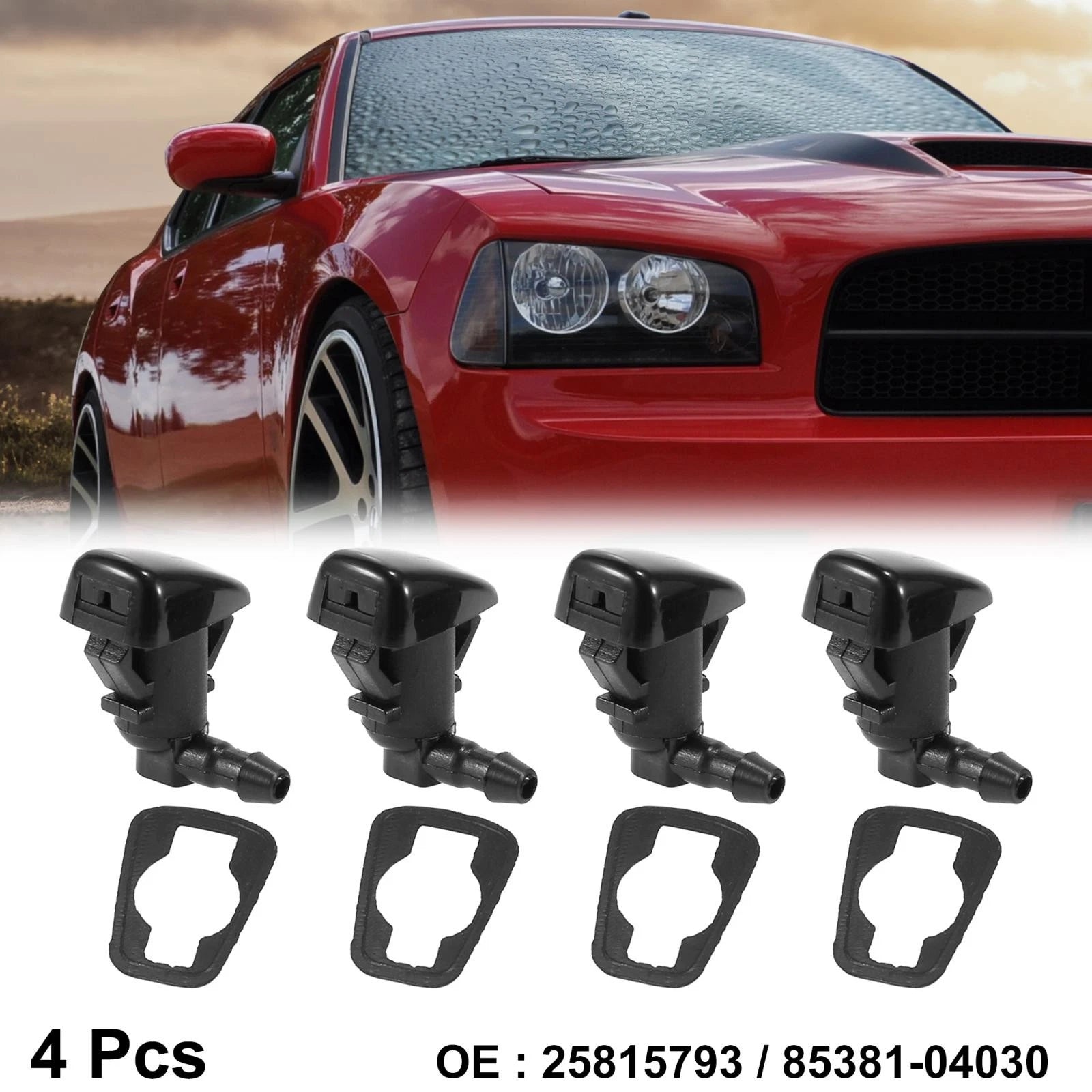 4pcs Windshield Washer Nozzle Sprayer Front for Toyota Tacoma (2005–2018)