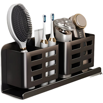 Wall Mounted Wood Grain Comb Holder for Bathroom Organizer