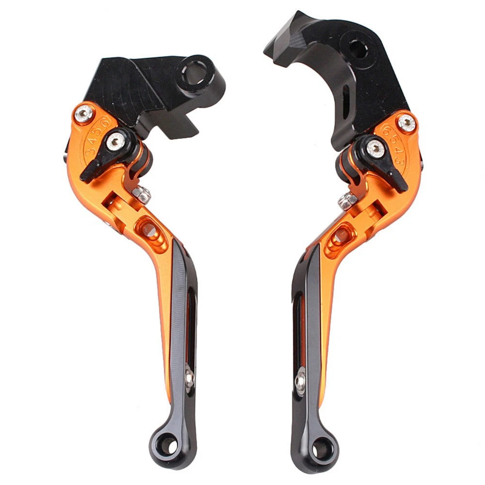 2X Alloy Folding Brake Clutch Levers for Kawasaki Z1000 (2007–2016) Orange/Black