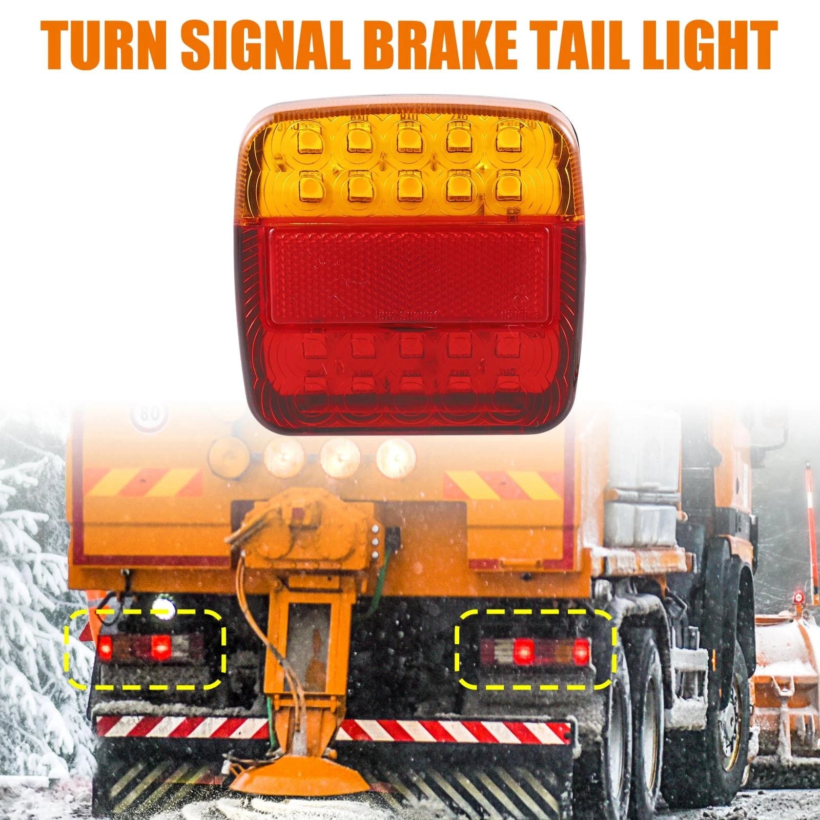 2pcs LED Turn Signal Brake Tail Light for Car 12V-36V (Red Yellow White)