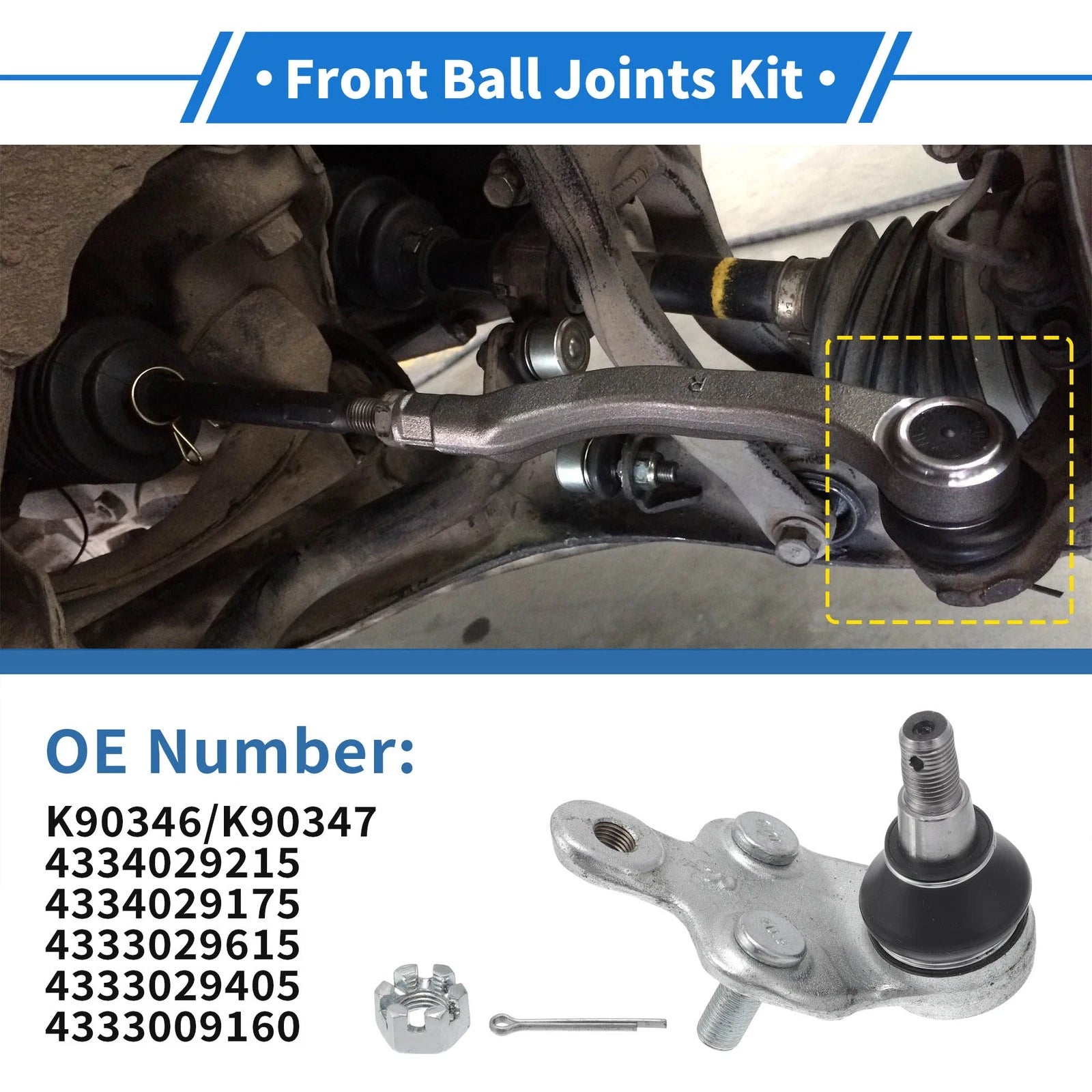 2 Pcs Front Lower Ball Joints Replacement for Toyota Camry (2002–2006)