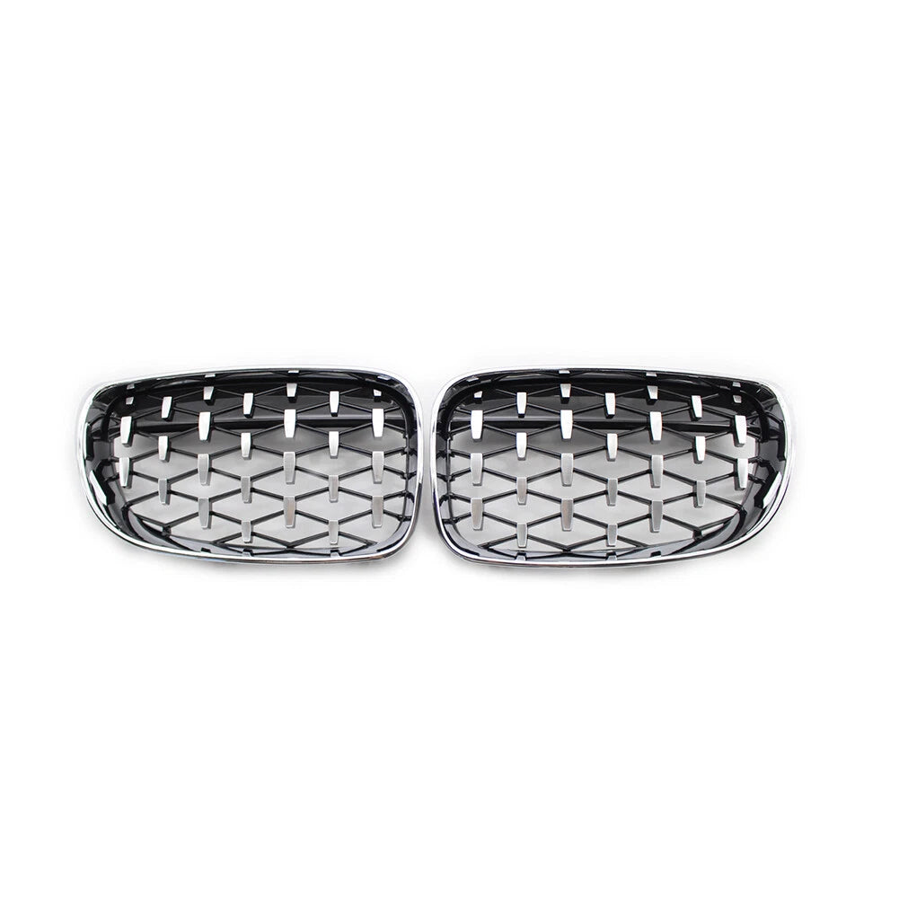 Chrome Black Diamond Front Kidney Grill for BMW 1 Series (E81 E82 E87 E88)