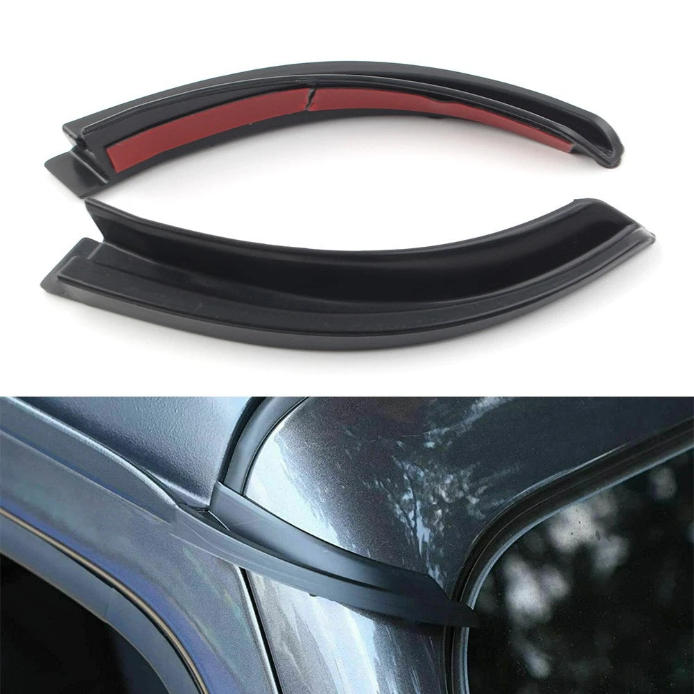 2pcs Water Rain Gutter Extension For Jeep Wrangler JL 2018 2019 2020 2021 Black