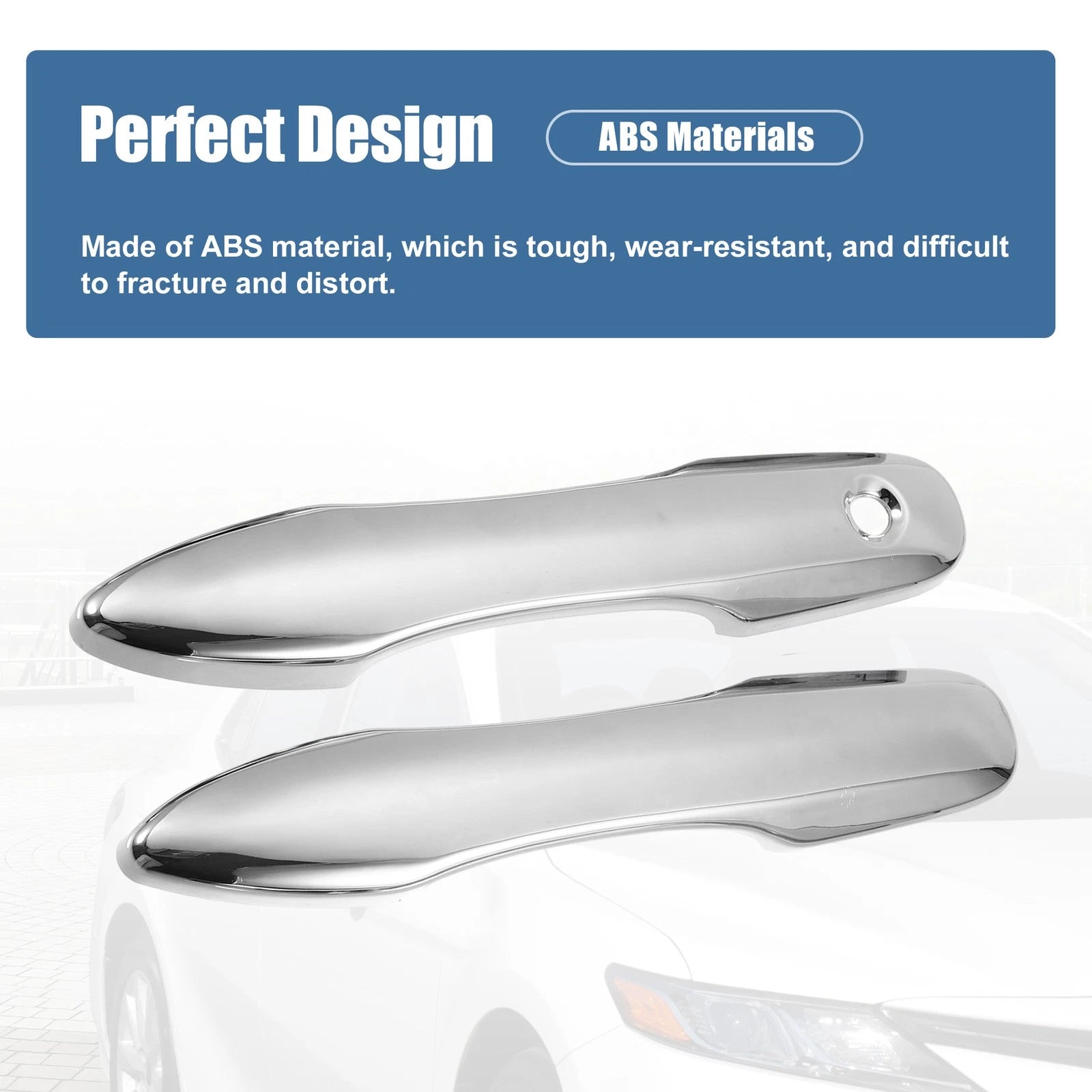 Door Handle Cover Front Set for Toyota Camry (2018–2023) Chrome Silver