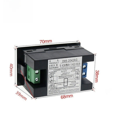 Digital AC Voltmeter Ammeter Dual LCD 80V-500V 100A 0.5% Precision