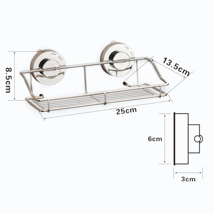 Suction Cup Rack for Bath Items Storage (No Drilling)