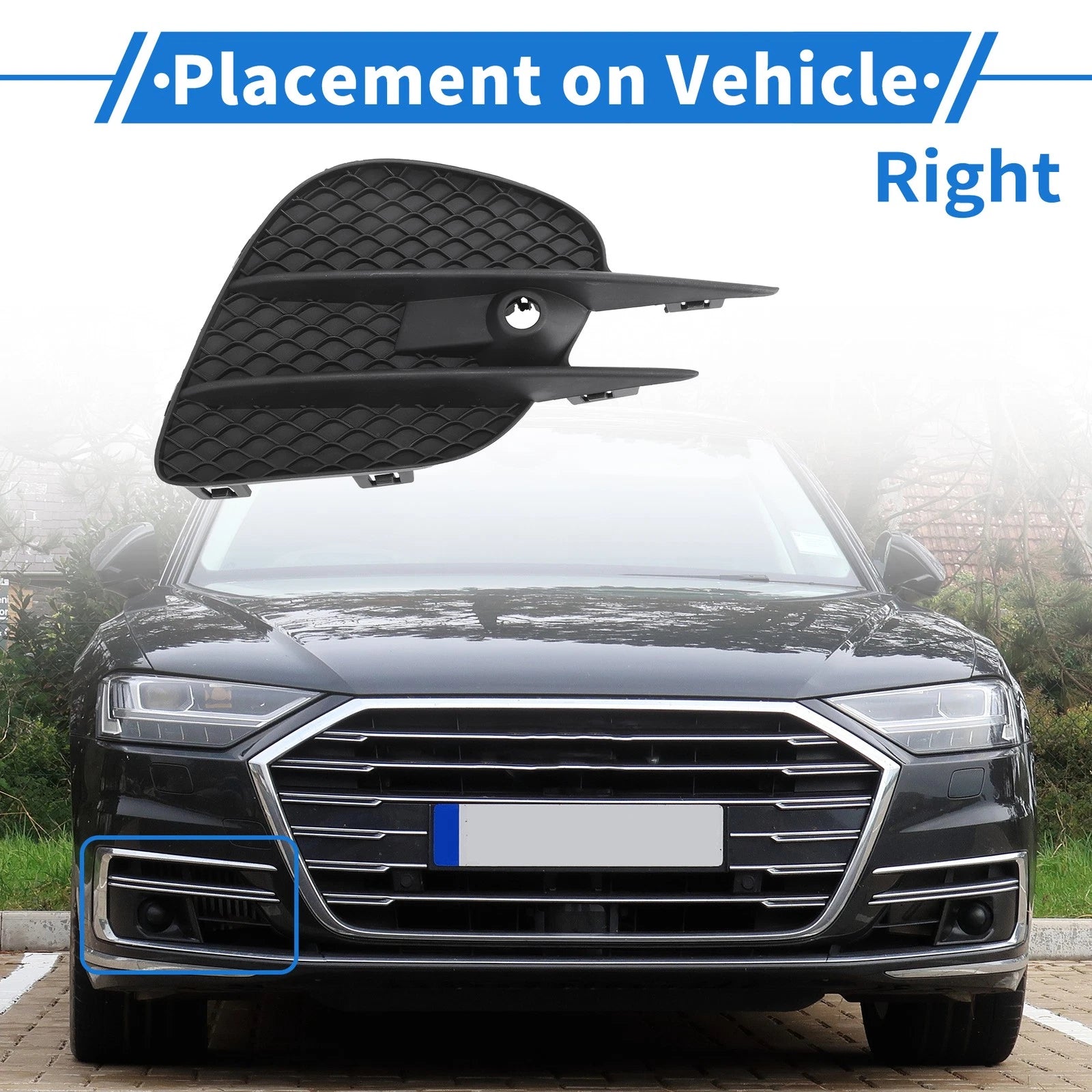 Fog Light Grill Front Right Replacement for Mercedes-Benz GLC300 (2020–2022)