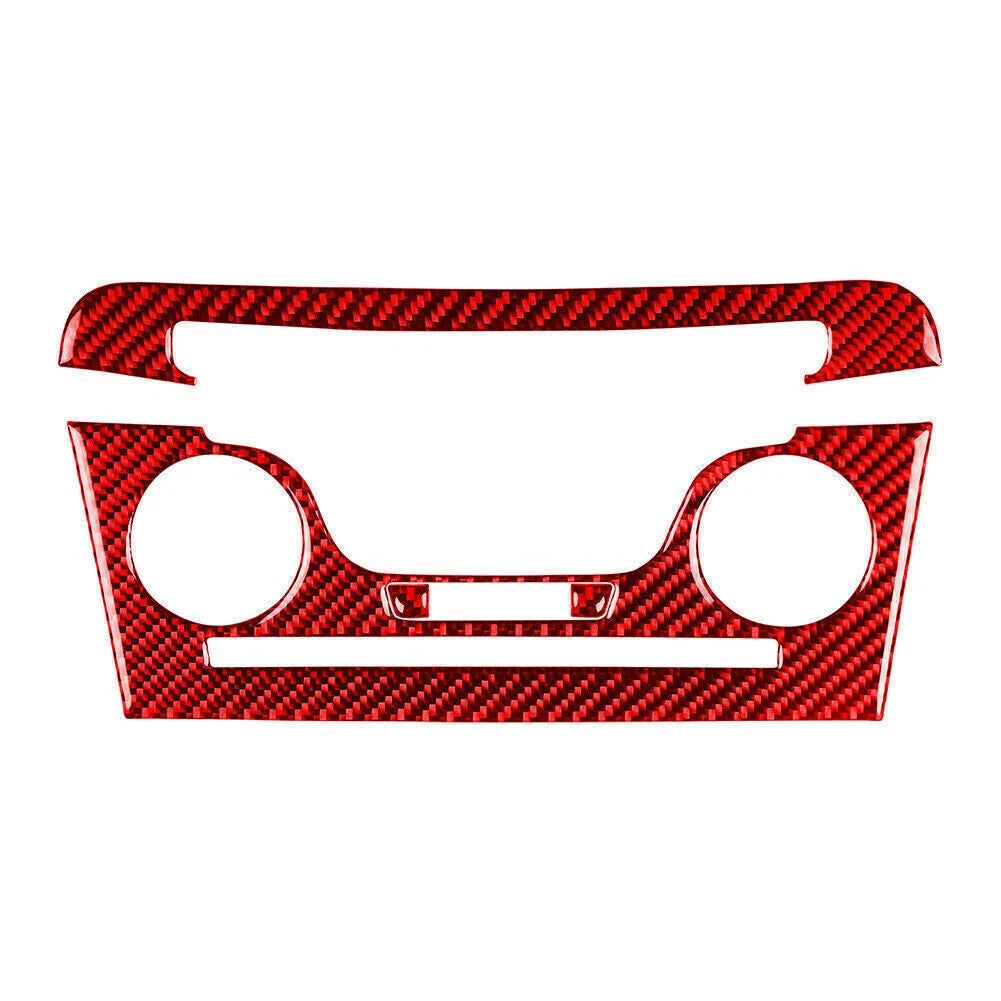 Set of 4 Interior Console CD AC Panel Cover Trim Red for Dodge Charger (2011–2014)