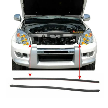 2Pcs For Toyota Prado 2003-2009 FJ120 LC120 Front Headlight Rubber Sealing Strip