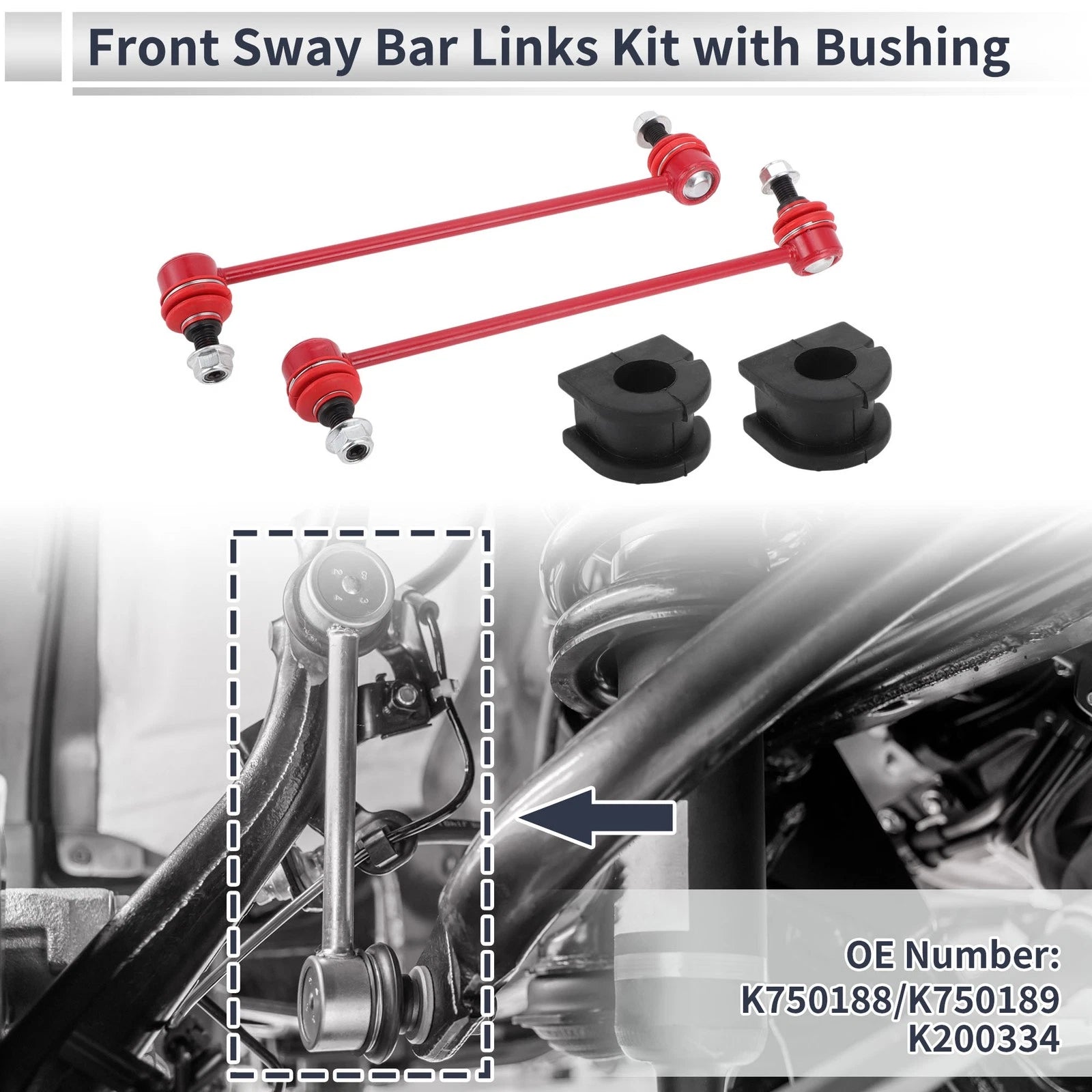 Front Stabilizer Bar Links with Bushing Pair for GMC Terrain (2010–2017)