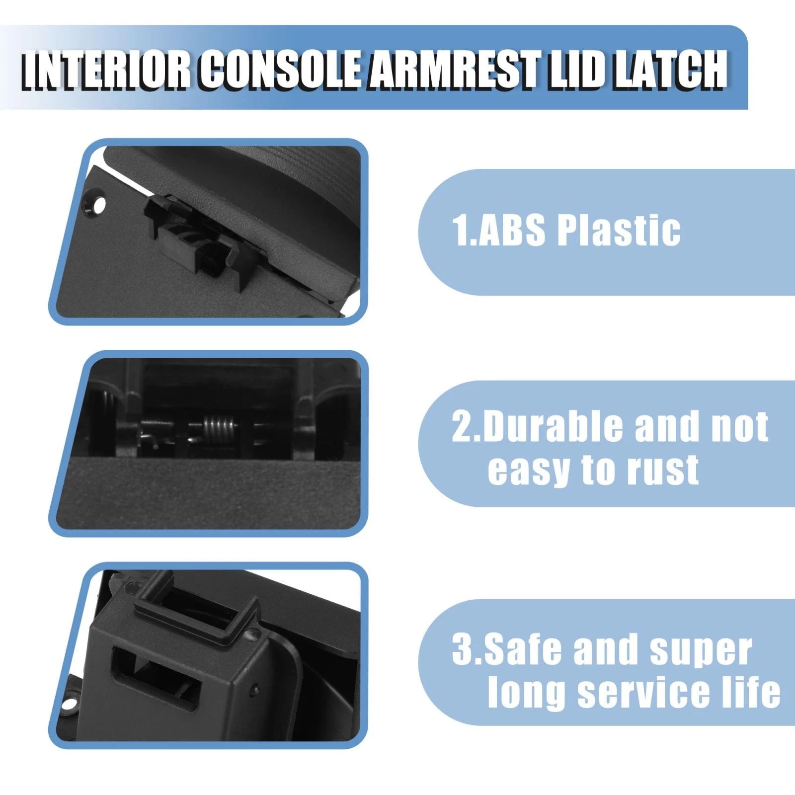 Console Armrest Lid Latch Replacement for Dodge Ram 1500 2500 3500 (2013–2018)
