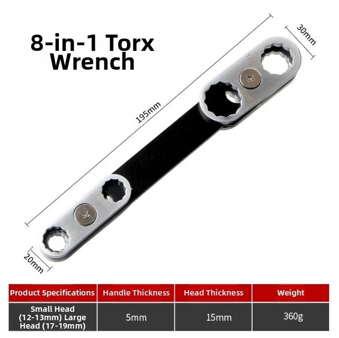 Multi Function Double Box Open End Wrench 8 Sizes with Rotating Head for Cars