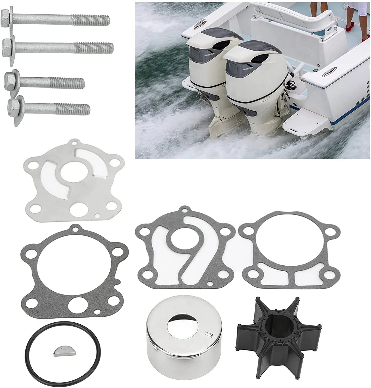 Water Pump Impeller Kit for Yamaha 75 80 85 90 HP (2-Stroke) (692-W0078-00)