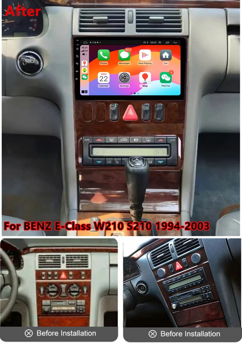 9'' GPS Navigation Head Unit for Mercedes Benz E-Class W210 (1994–2003)