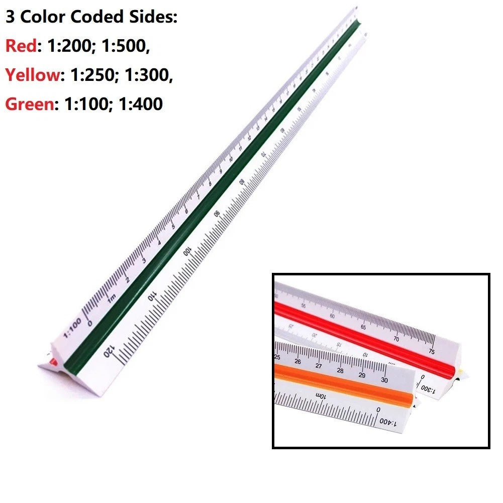 Precision Drawing Tri Ruler Angle Ruler Color Coded DIY Tool