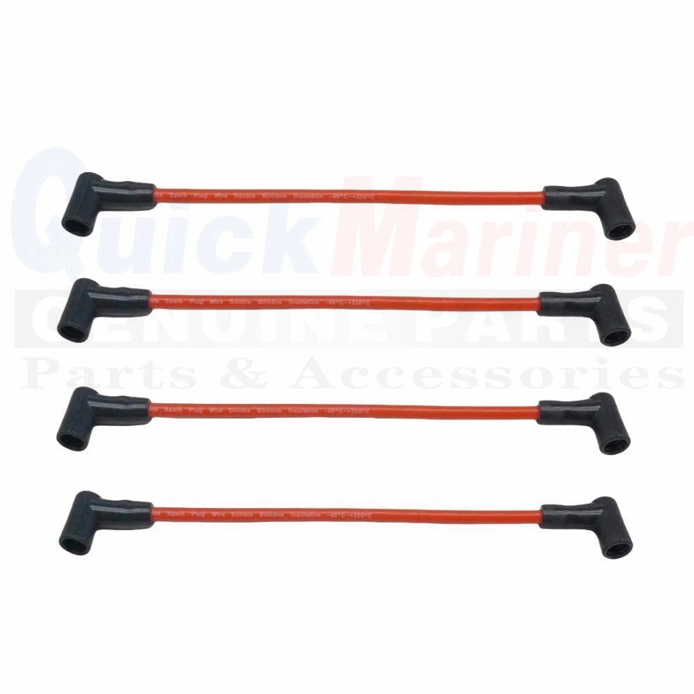 Set of 4 Spark Plug Ignition Coil Wires for Johnson Evinrude Outboard (0582365)