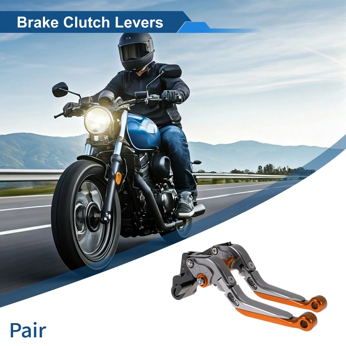 Adjustable Brake Clutch Levers for Kawasaki Ninja 650R (2017–2023) - Titanium Orange