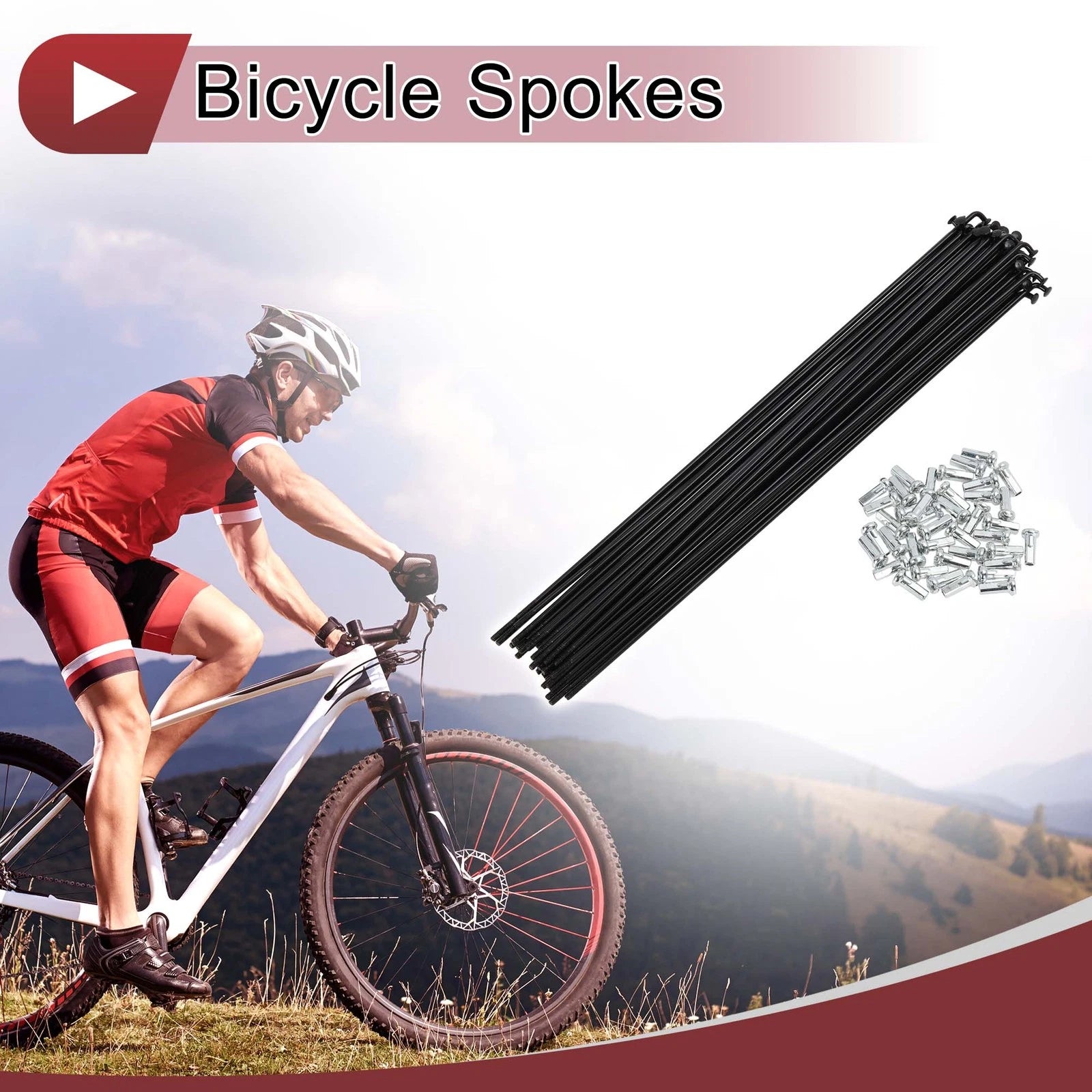 Bicycle Spoke Set Replacement for 222mm Carbon Steel Black (2005–2015)