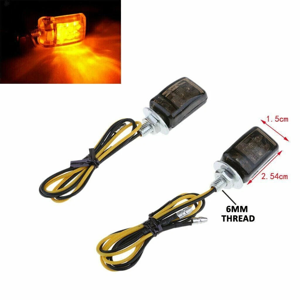 Set of 4 6mm LED Micro Mini Indicators for Motorcycle
