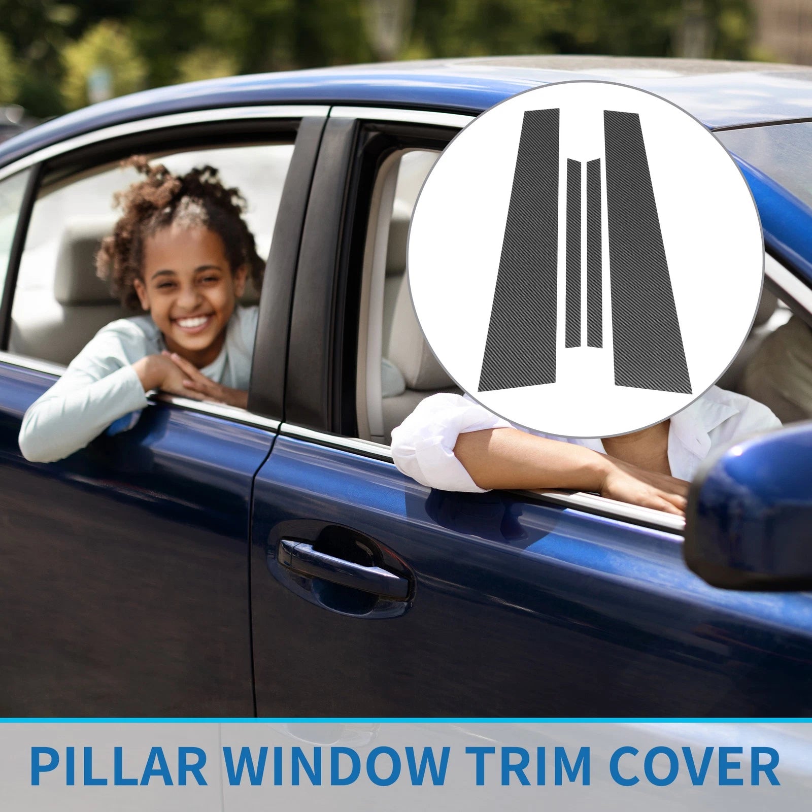 4 Pcs Door Pillar Window Trim Replacement for Volkswagen Jetta (2011–2018)