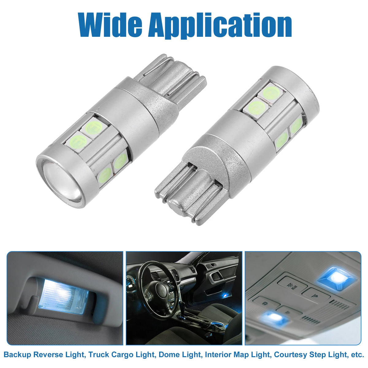 2X T10 194 168 W5W 2825 3030 9SMD Interior LED Bulbs for