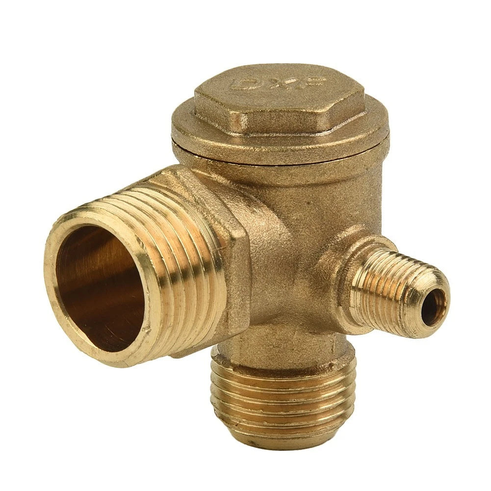 90 Degree 3 Port Brass Check Valve for Air Compressor (Threaded)