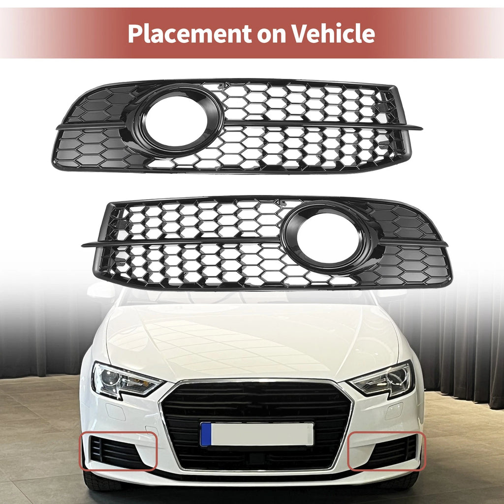 Front Fog Light Grill Pair Replacement for Audi A6 C6 S-Line (2005–2011)