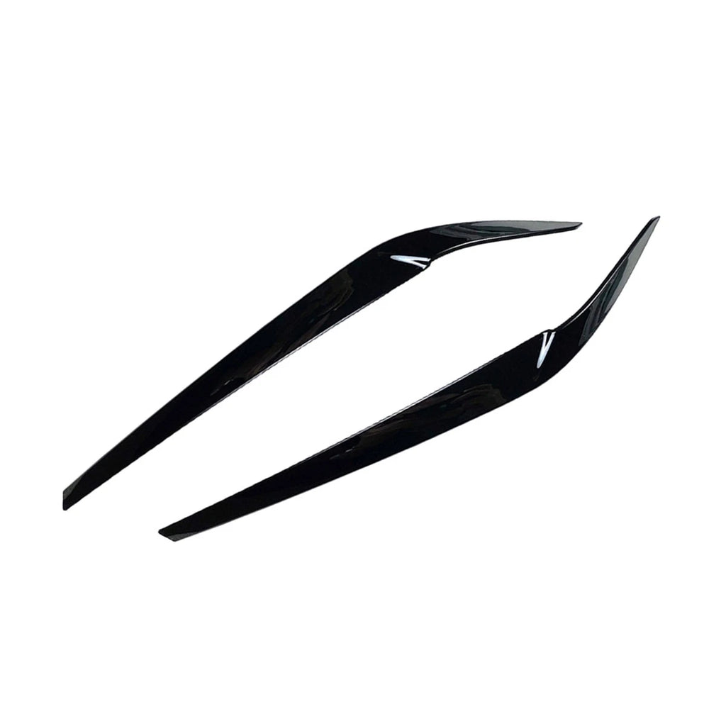 Pair Black Headlight Eyelid Eyebrow Trims for BMW 5 Series G30 G31 (2017–2021)