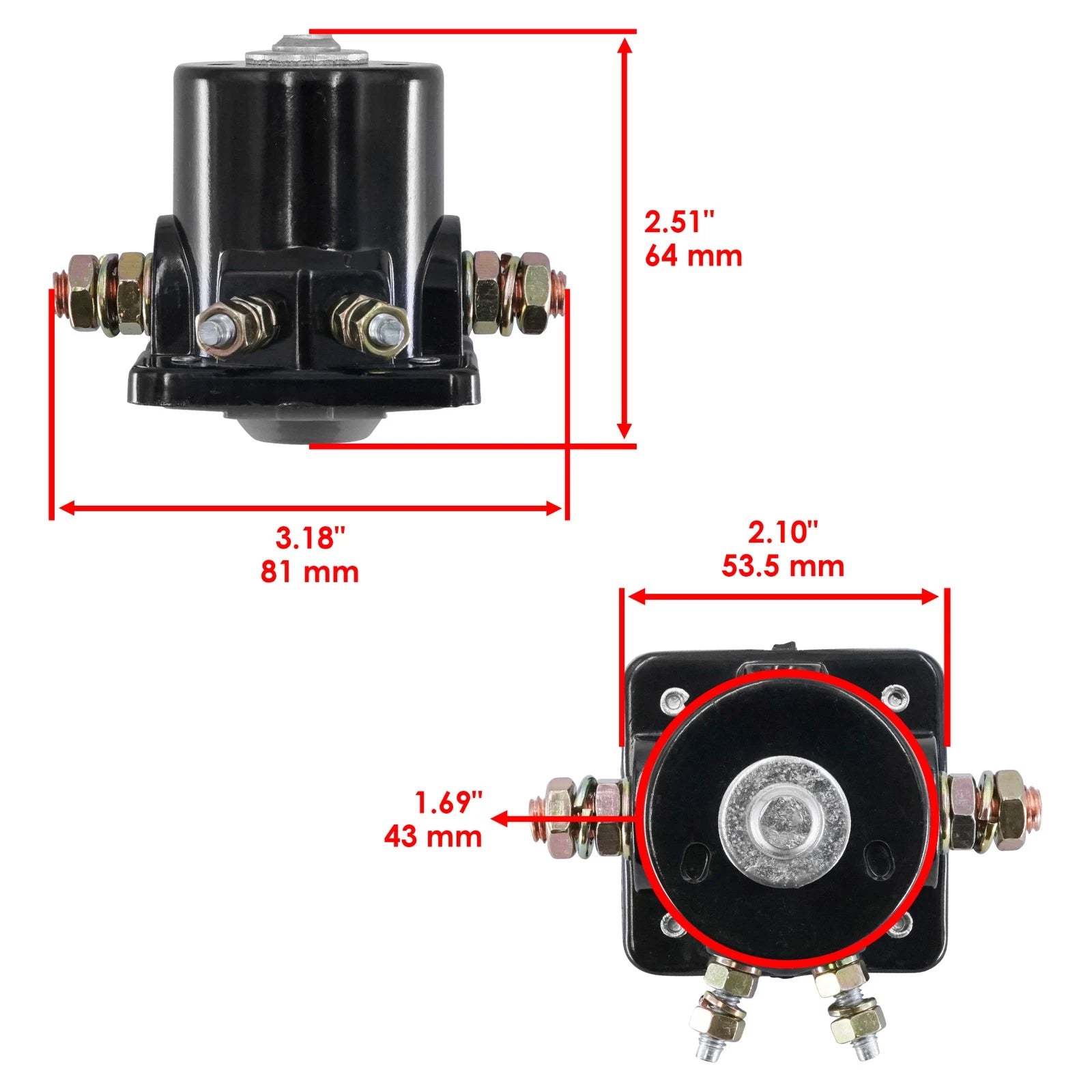 Starter Relay Solenoid for Mercury (47886T, 47886, OMC 582708, 383622, 586180, 395419)