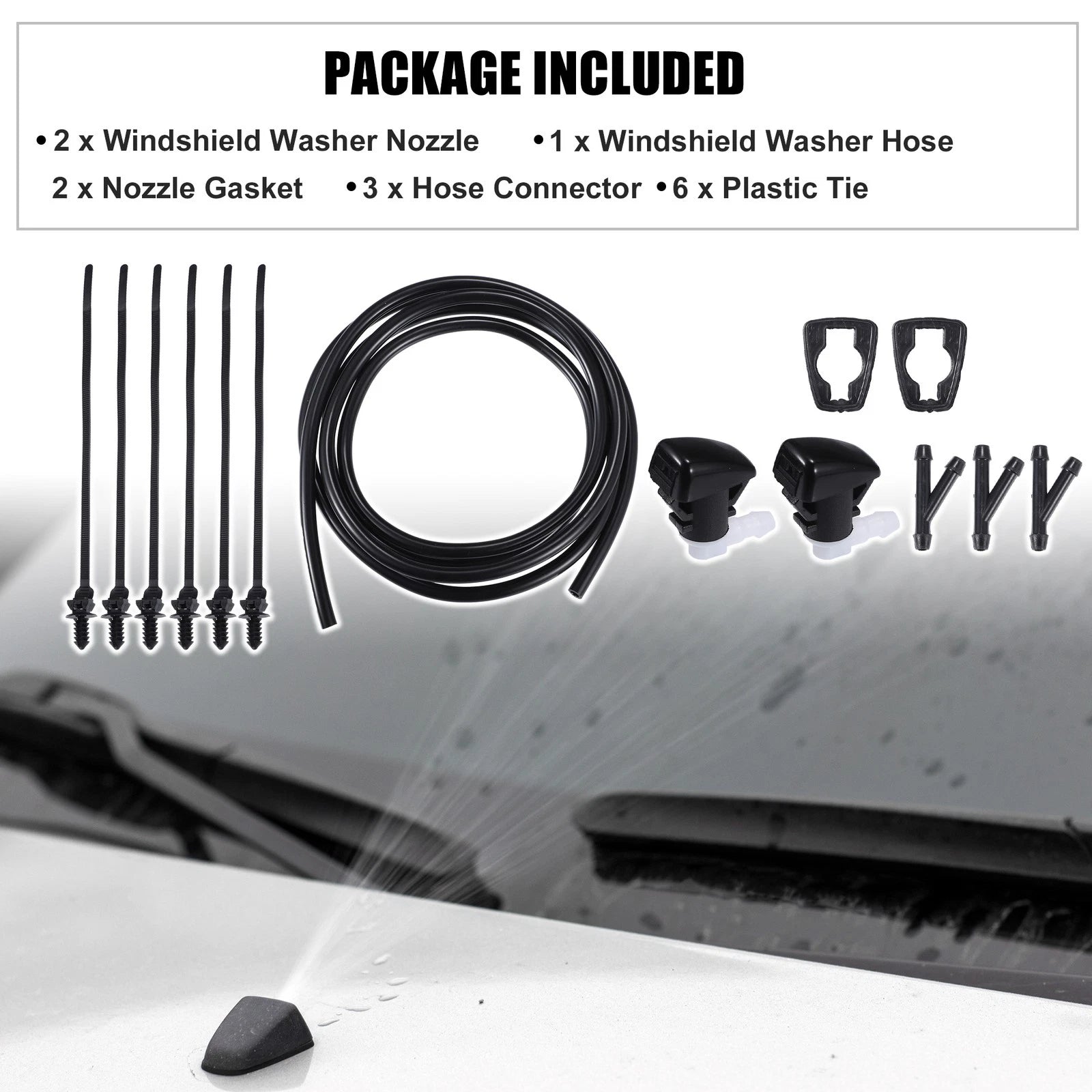 Windshield Washer Nozzle Replacement Spray Set for Dodge Durango (2011–2016)