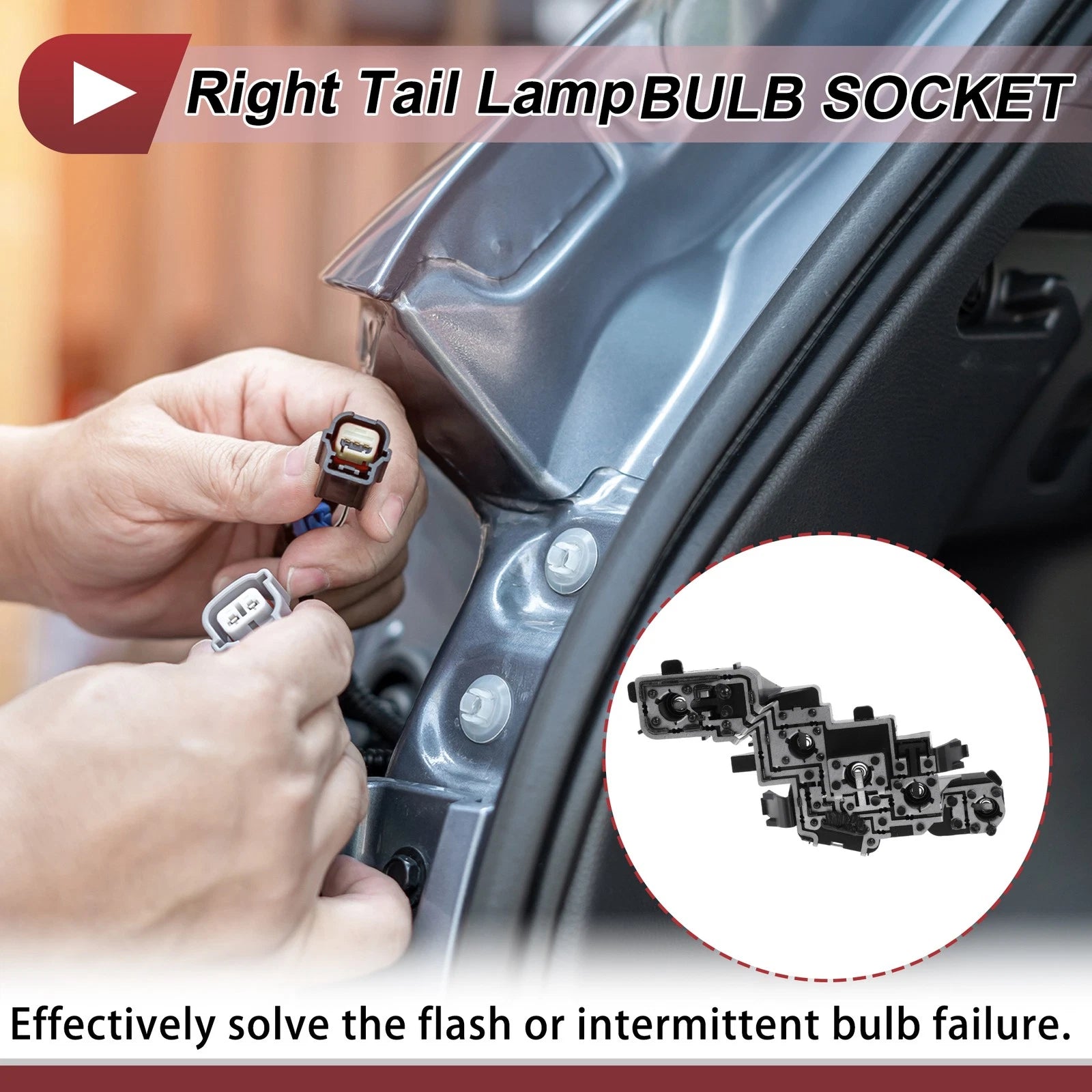 1 Pc Right Tail Light Socket for Peugeot 307 (2007–2014) Lamp Bulb Connector
