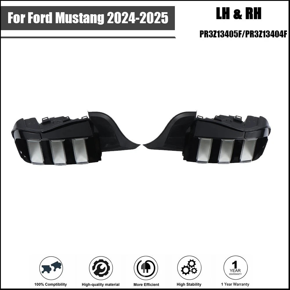 LED Tail Lights for Ford Mustang (2024–2025) Red Black Left + Right