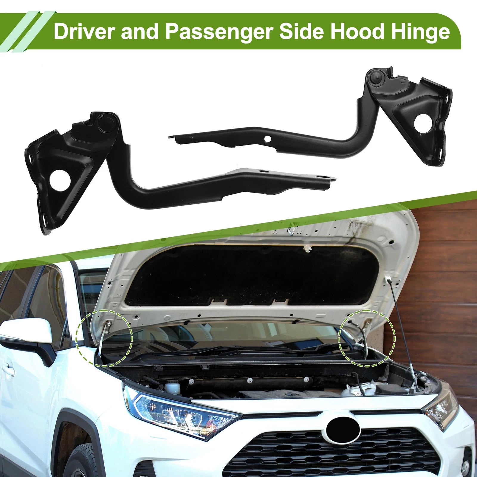 Hood Hinges Front Bonnet Bracket Replacement for Toyota RAV4 (2006–2014) 1 Pair