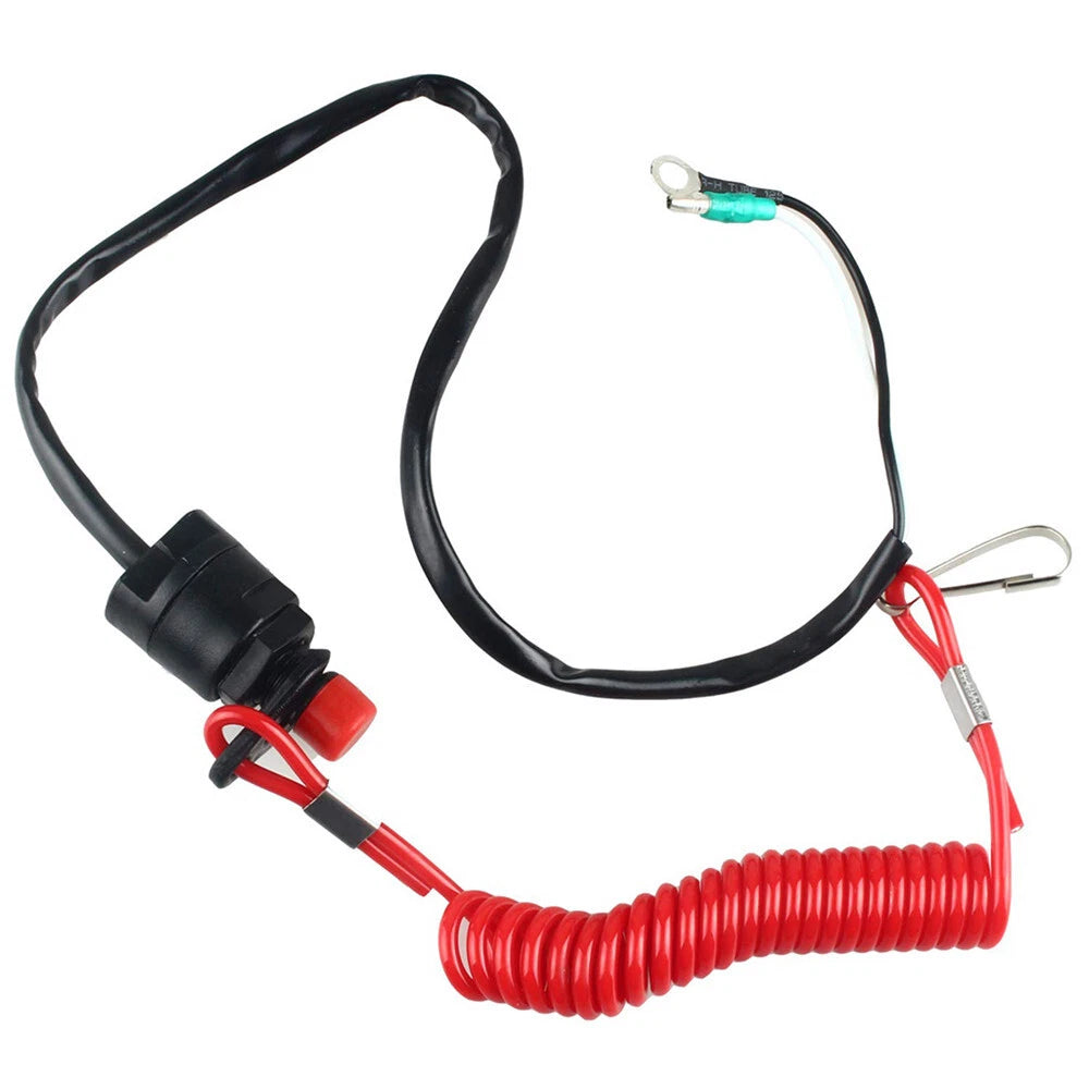 Outboard Engine Stop Kill Switch with Safety Tether Lanyard for Boat