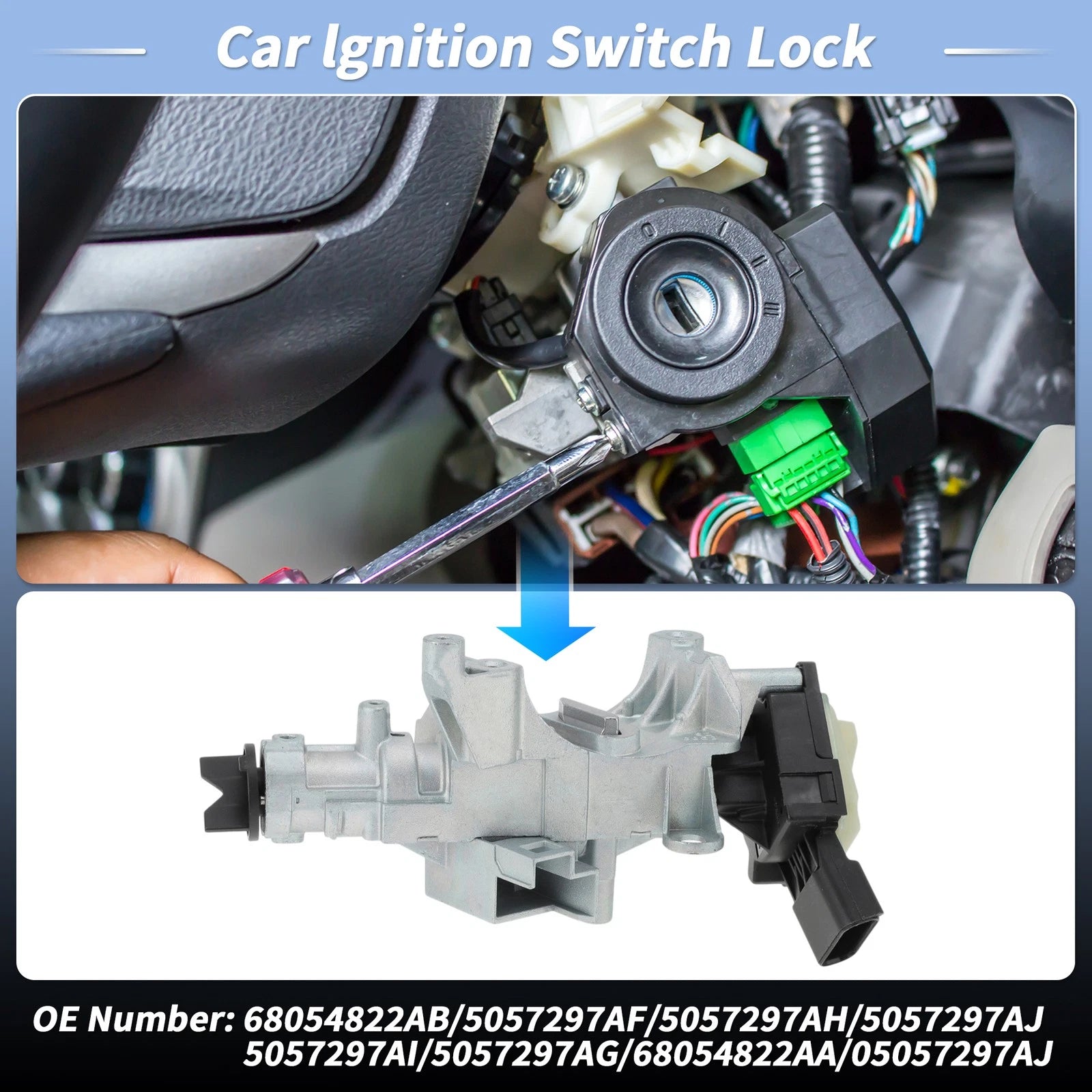 Ignition Lock Cylinder No.68054822AB for Jeep Wrangler (2007–2017)