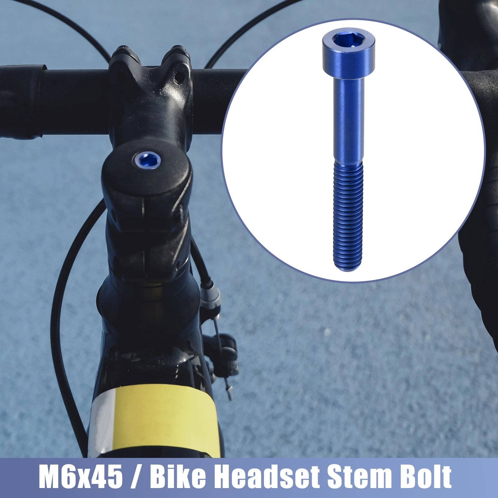 Bike Stem Bolt Replacement M6x45 for Universal Headset Bicycle Accessory